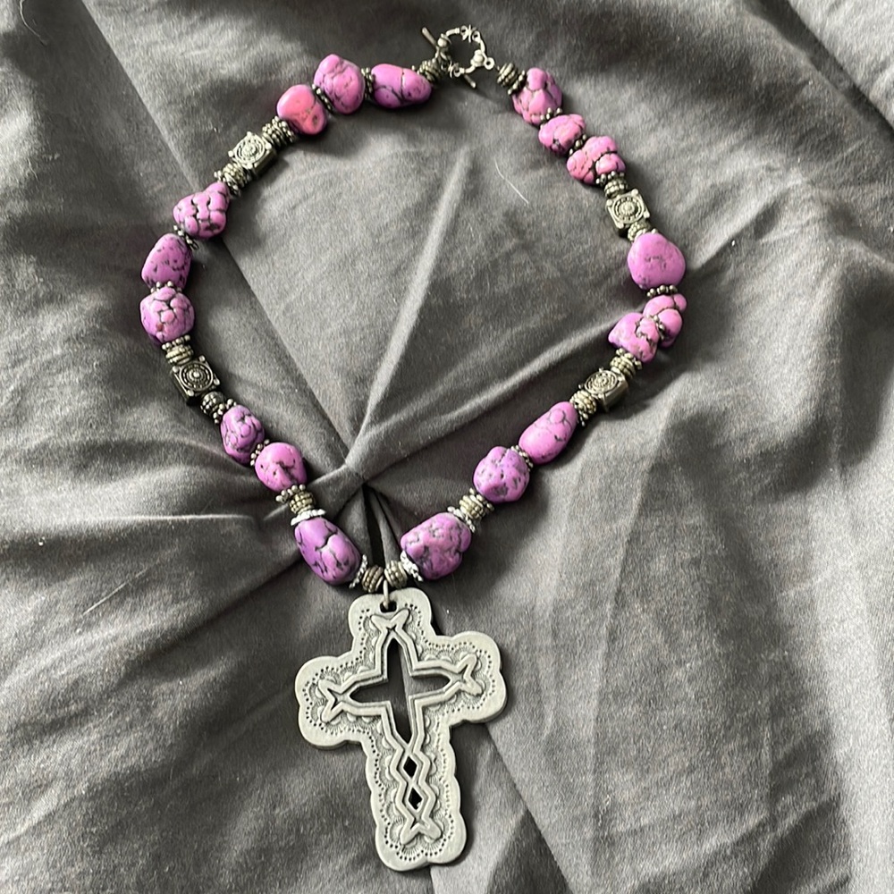 Purple stone Western necklace